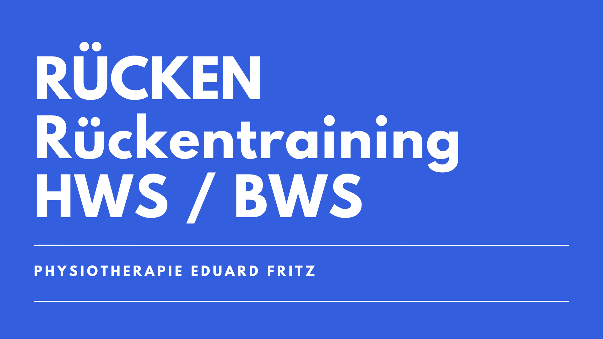 Rückentraining HWS BWS Vorschau